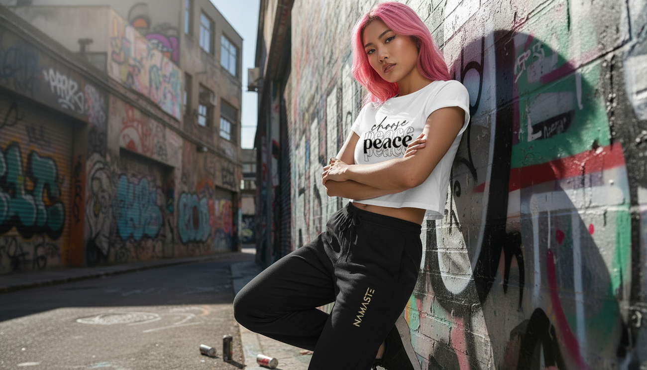 Image front Crop top "choose peace " 💫