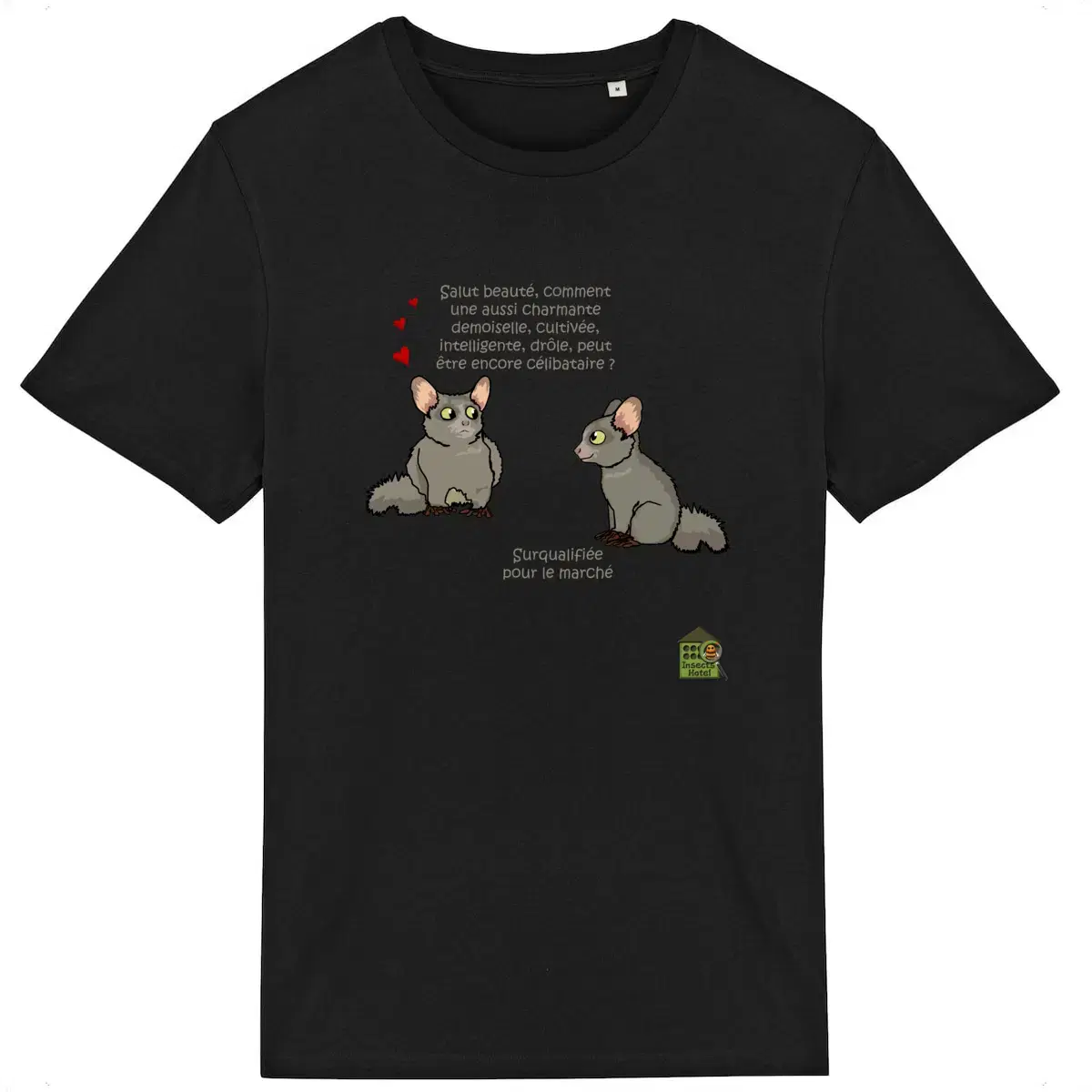 Image front T-shirt - femme ou homme - "Surqualifiée"