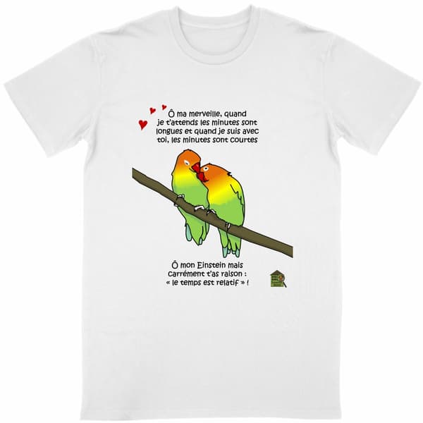 Image front T-shirt - femme ou homme - "Le temps est relatif"