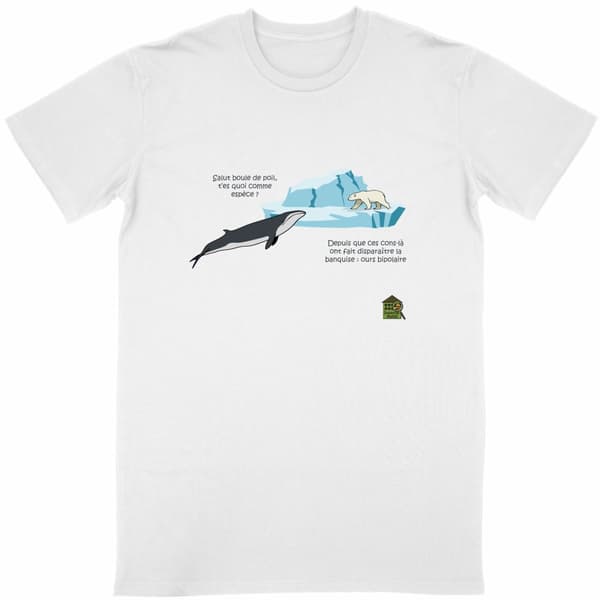 Image front T-shirt - femme ou homme - "Ours bipolaire"