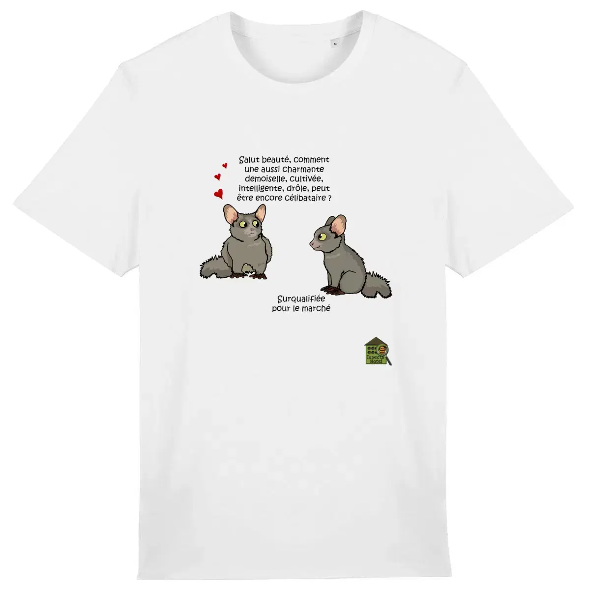 Image front T-shirt - femme ou homme - "Surqualifiée"