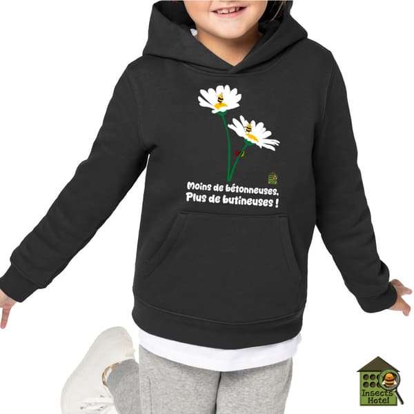 Image front Sweat à capuche épais & chaud - enfant - "Butineuses"