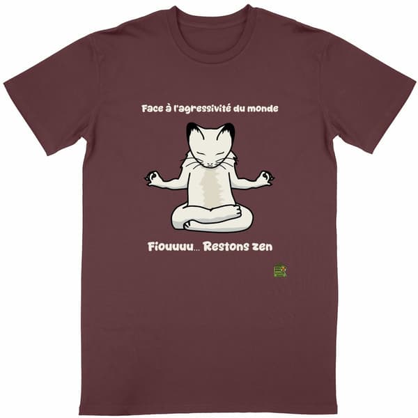 Image front T-shirt - femme ou homme - "Restons zen"