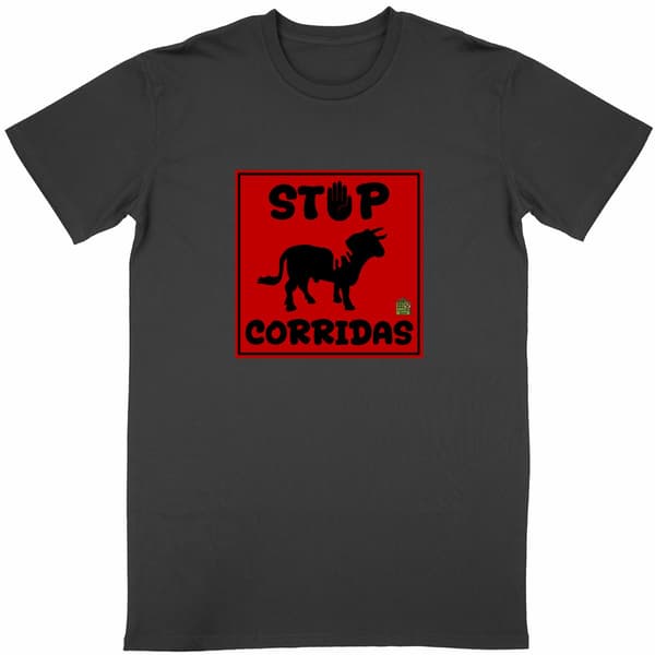 Image front T-shirt classique - femme ou homme - "Stop corridas"