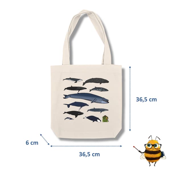 Image back Totebag épais - "Baleines du monde entier"