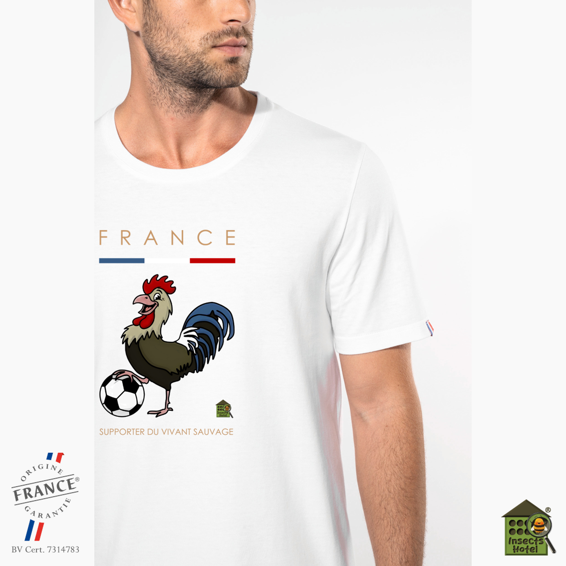 Image front T-shirt  Made in France - Homme - "Supporter du Vivant"