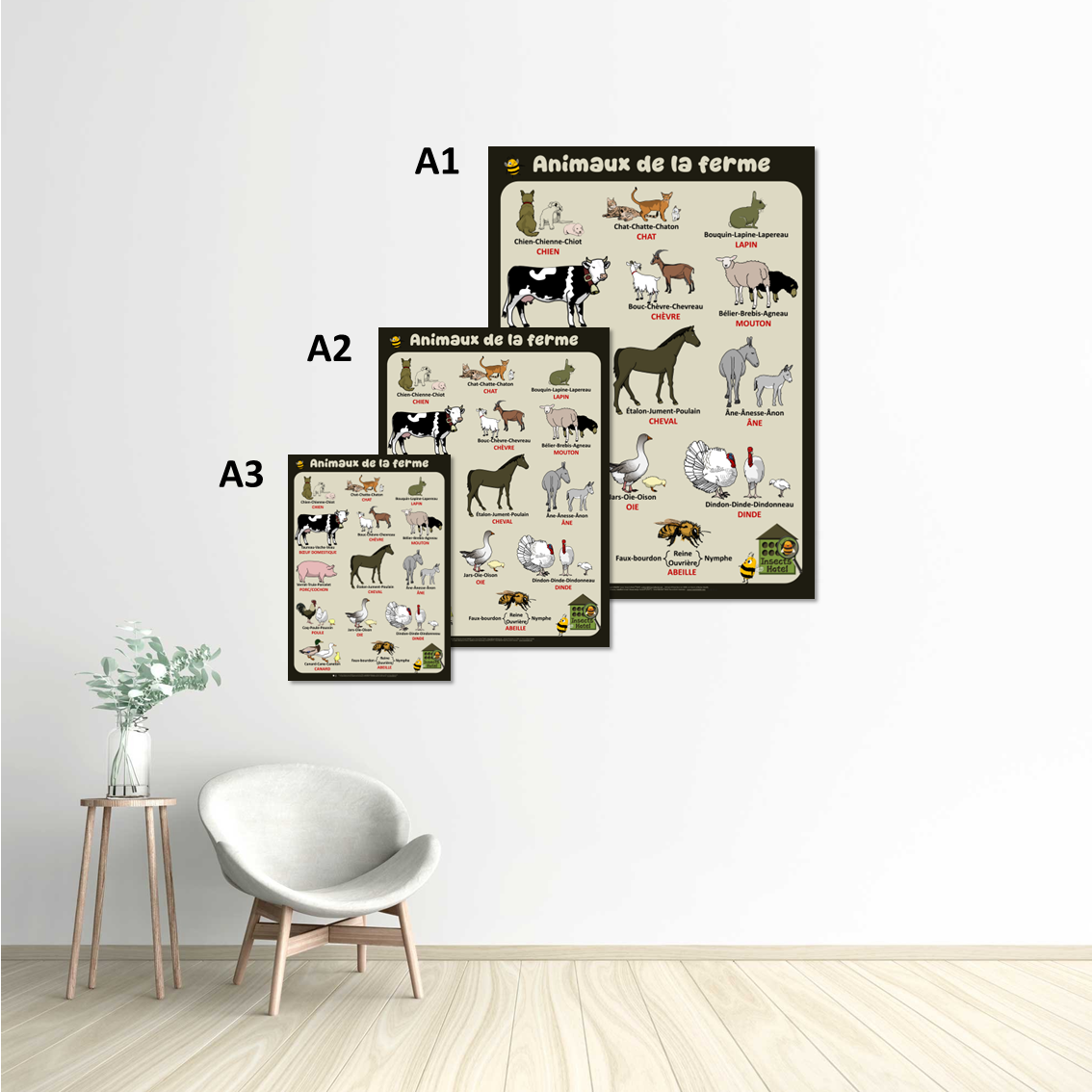 Image back Poster - Les animaux de la ferme