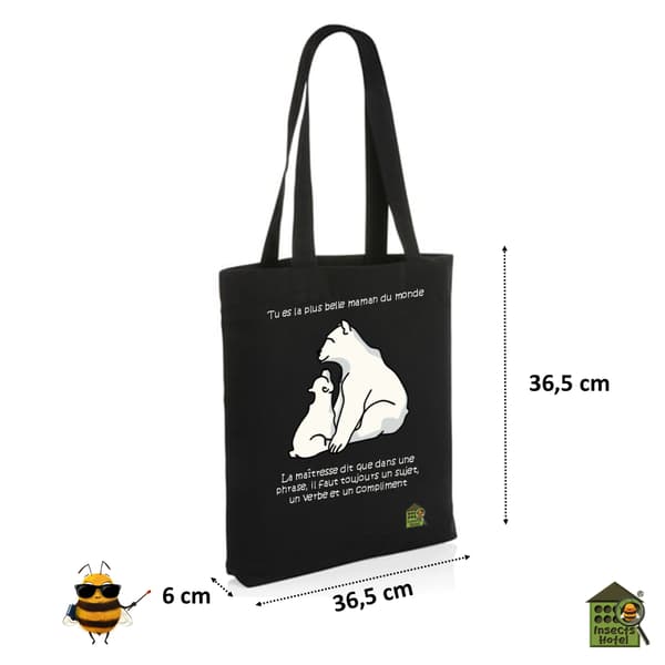 Image back Totebag épais - "Compliment" - (version noire)
