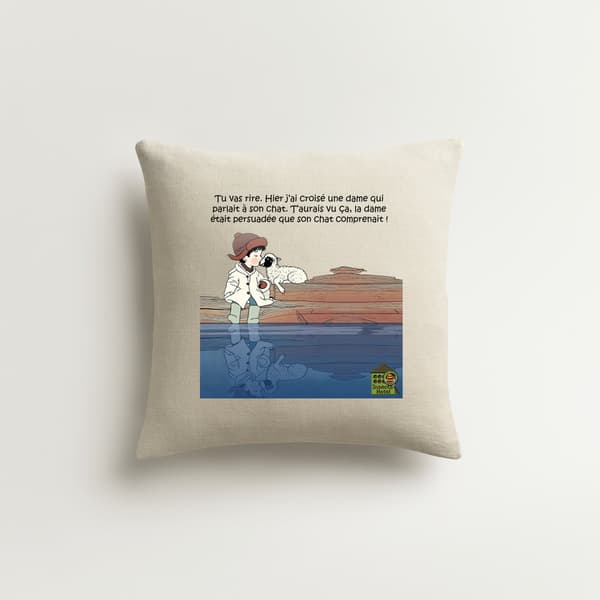 Image front Coussin 100% coton (40 X 40 cm) - "Langage du coeur"