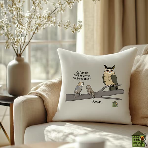Image front Coussin 100% coton (40 X 40 cm) - "Hiboude"