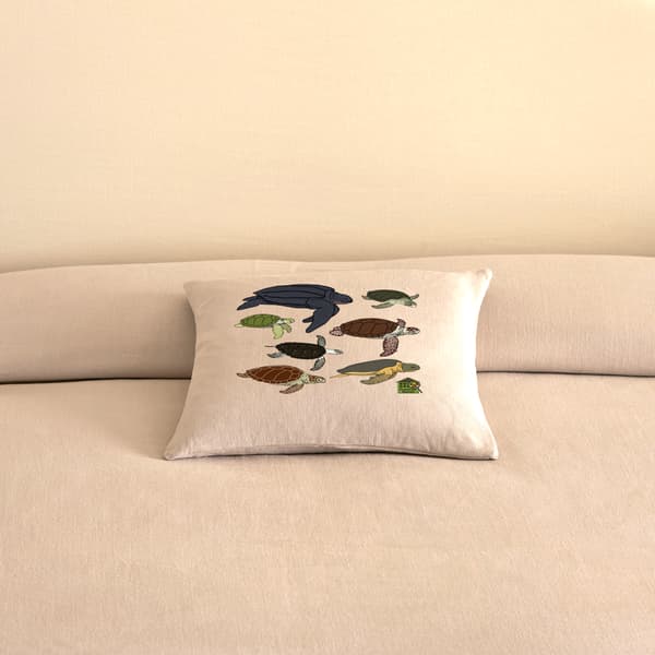 Image back Coussin 100% coton (40 X 40 cm) - "Tortues marines"