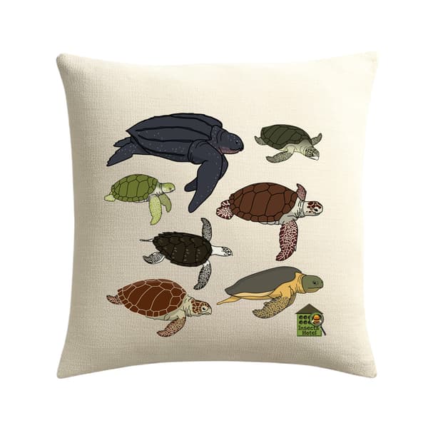 Image front Coussin 100% coton (40 X 40 cm) - "Tortues marines"