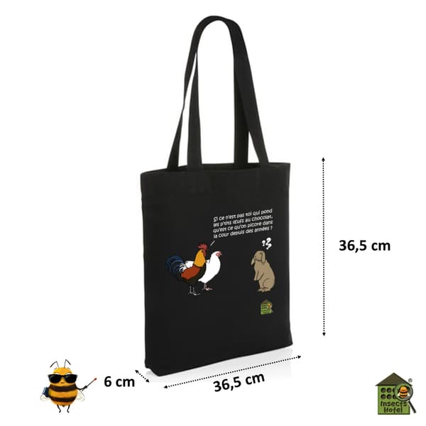 Image back Totebag épais - "Œufs de Pâques" (lapin)