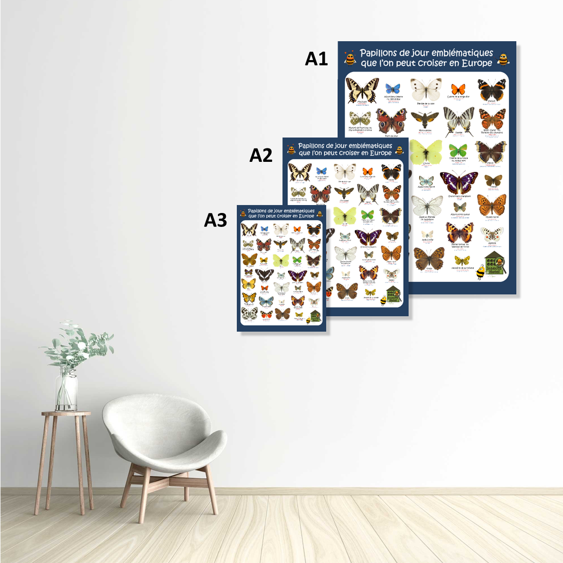 Image back Poster - Papillons de jour emblématiques Europe