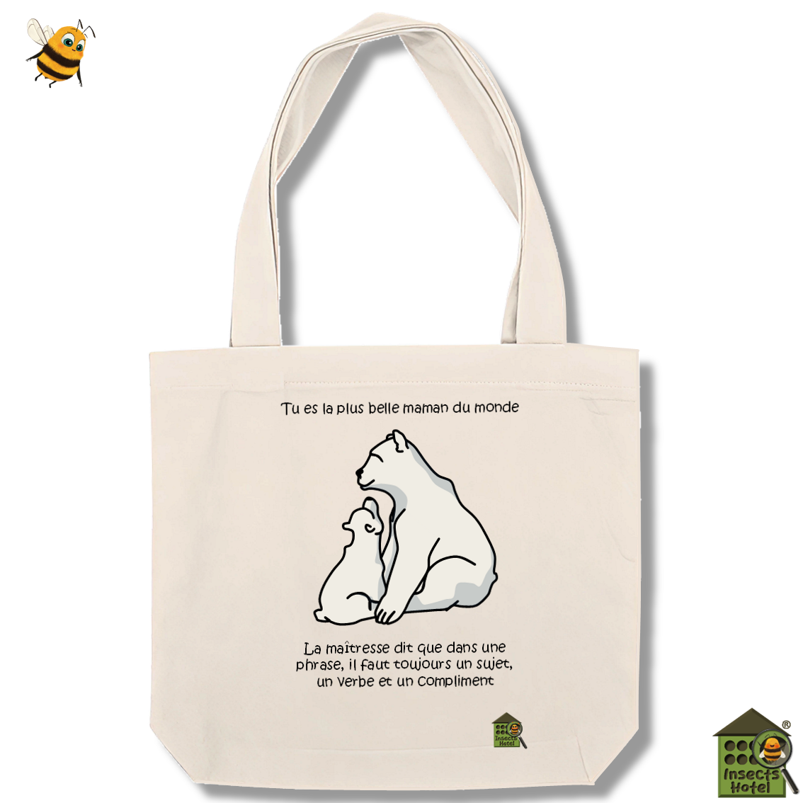 Image front Totebag épais - "Compliment" - (version naturelle)