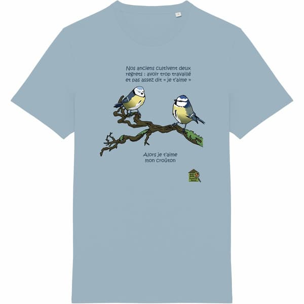 Image front  T-shirt - femme ou homme - "Je t'aime" (pastels)