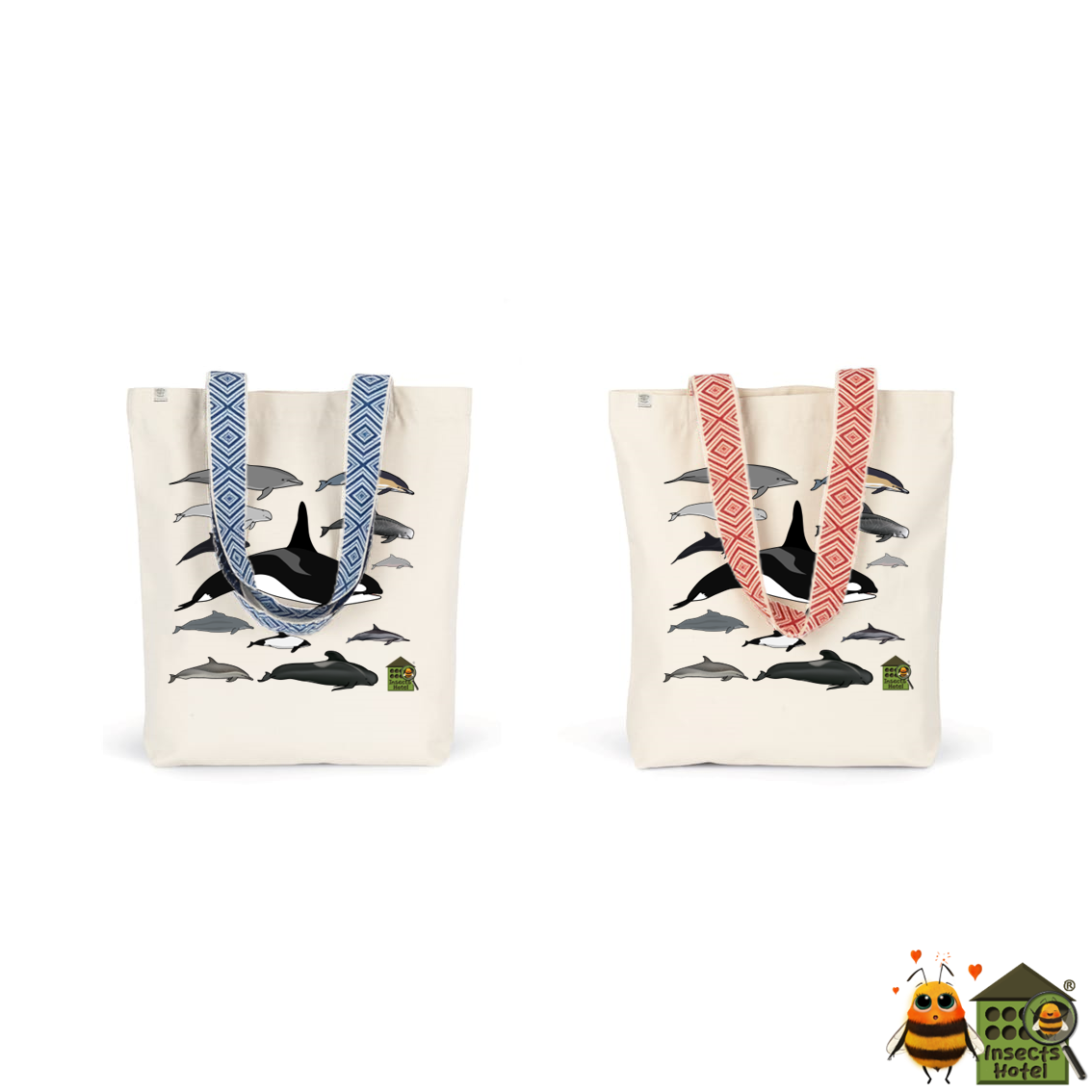 Image front Totebag ethnique - "Delphinidés"