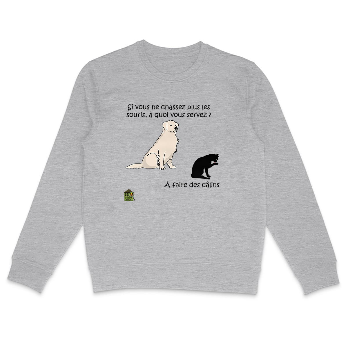 Image front Sweat léger - femme ou homme - "Chasseurs de câlins"