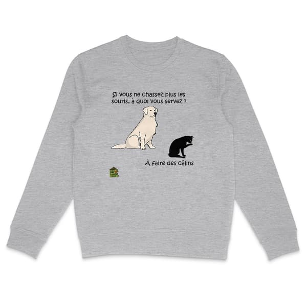 Image front Sweat léger - femme ou homme - "Chasseurs de câlins"