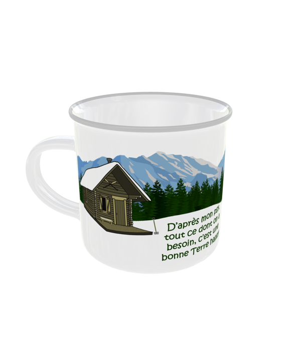 Image back Mug métal émaillé personnalisable - "Terre happy"