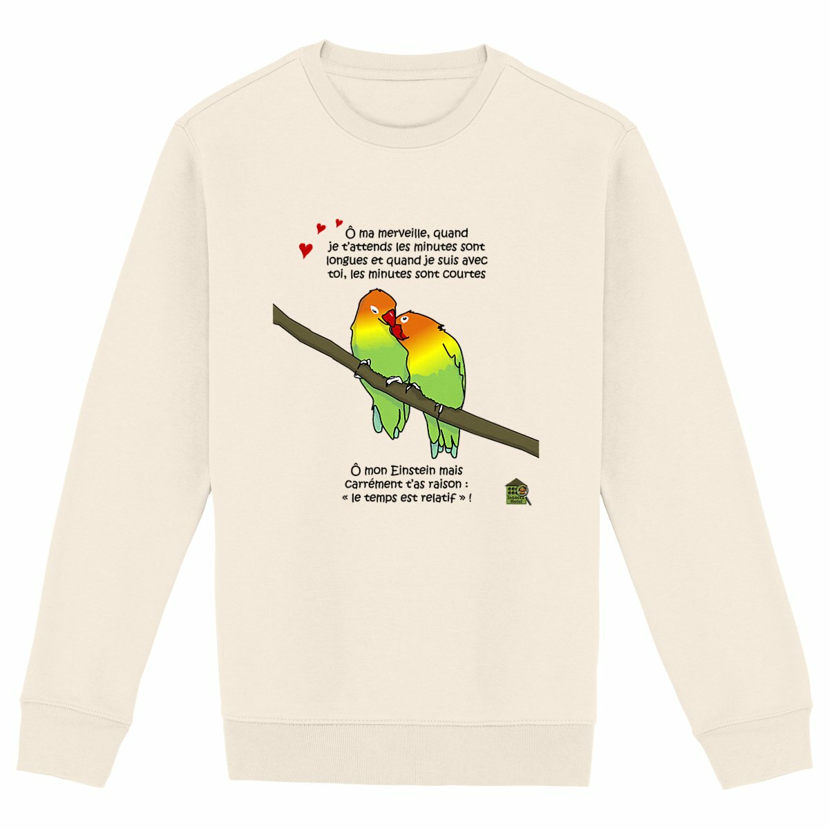 Image front Sweat épais - femme ou homme - "Le temps est relatif"