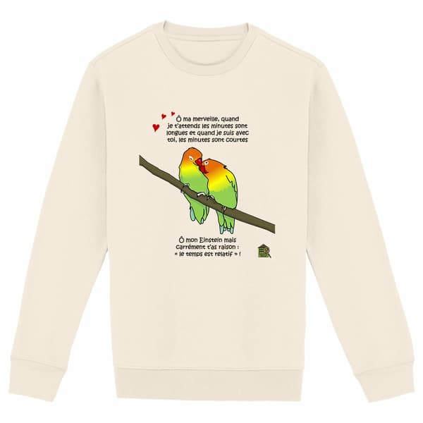 Image front Sweat épais - femme ou homme - "Le temps est relatif"