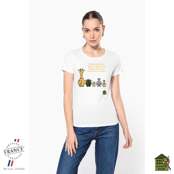 Image front T-shirt Femme - Made in France - "Terre happy"
