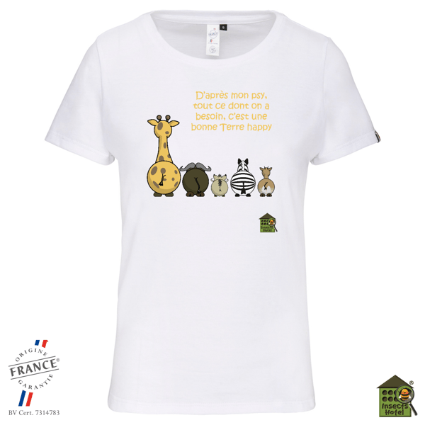Image back T-shirt Femme - Made in France - "Terre happy"