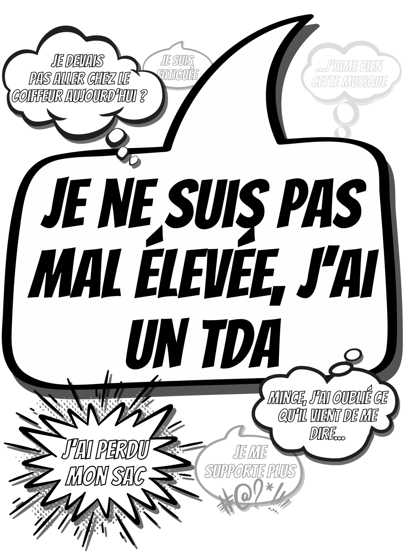Image front T-shirt femme J'ai un TDA