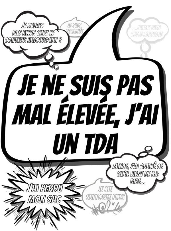 Image front T-shirt femme J'ai un TDA