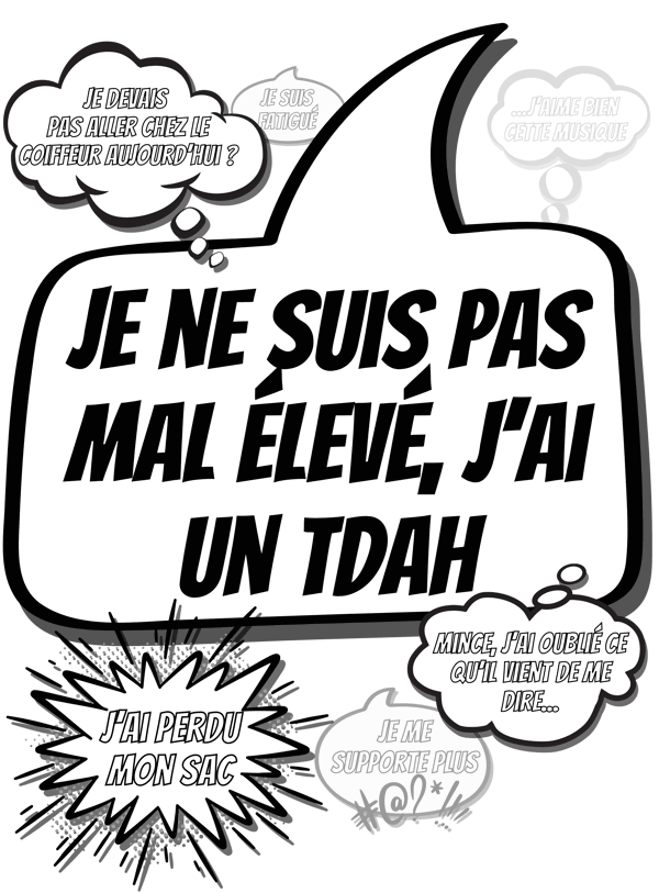 Image front T-shirt unisexe J'ai un TDAH