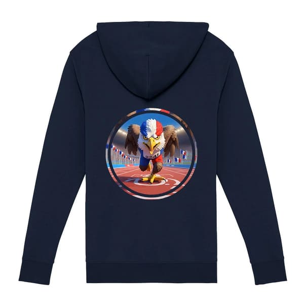 Image front Sweat zippé Adulte Original du Supporter de l'Équipe de France d'Athlétisme - Collection 2024