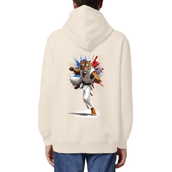 Image front Sweat à capuche adulte Original du Supporter de l'Équipe de France de Karaté - Collection 2024