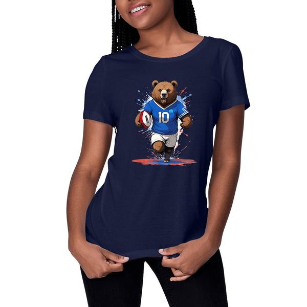 Image front T-shirt Femme Original du Supporter de l'Équipe de France de Rugby - Coton Bio - Collection 2024