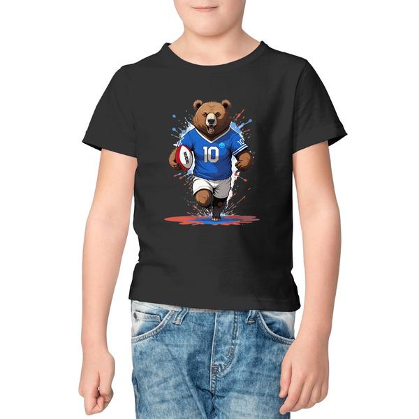 Image front T-shirt Original enfant du Supporter de l'Équipe de France de Rugby - Coton Bio - Collection 2024