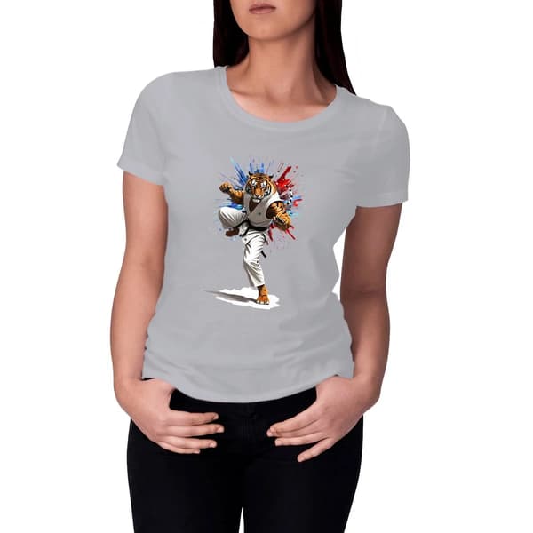 Image front T-shirt Femme Original du Supporter de l'Équipe de France de karaté - Coton Bio
