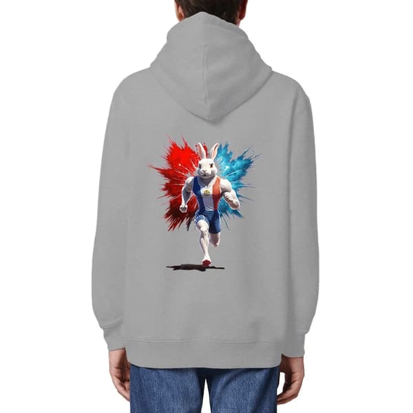 Image front Sweat à Capuche Adulte Original du Supporter de l'Équipe de France de Course à Pied - Collection 2024