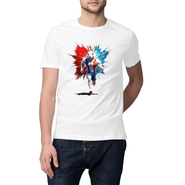 Image front T-shirt adulte Original du Supporter de l'Équipe de France de Course à Pied - Coton Bio - Collection 2024
