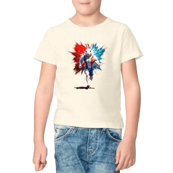 Image front T-shirt enfant Original du Supporter de l'Équipe de France de Course à Pied - Coton Bio - Collection 2024