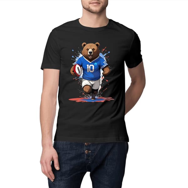 Image front T-shirt adulte  Original du Supporter de l'Équipe de France de Rugby - Coton Bio - Collection 2024