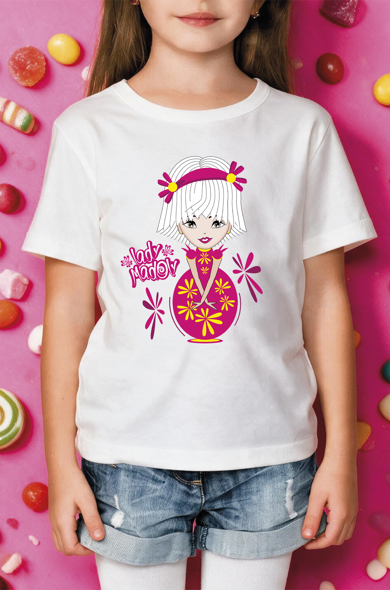 Image front T-shirt enfant épais 100% coton bio Lady Madoly