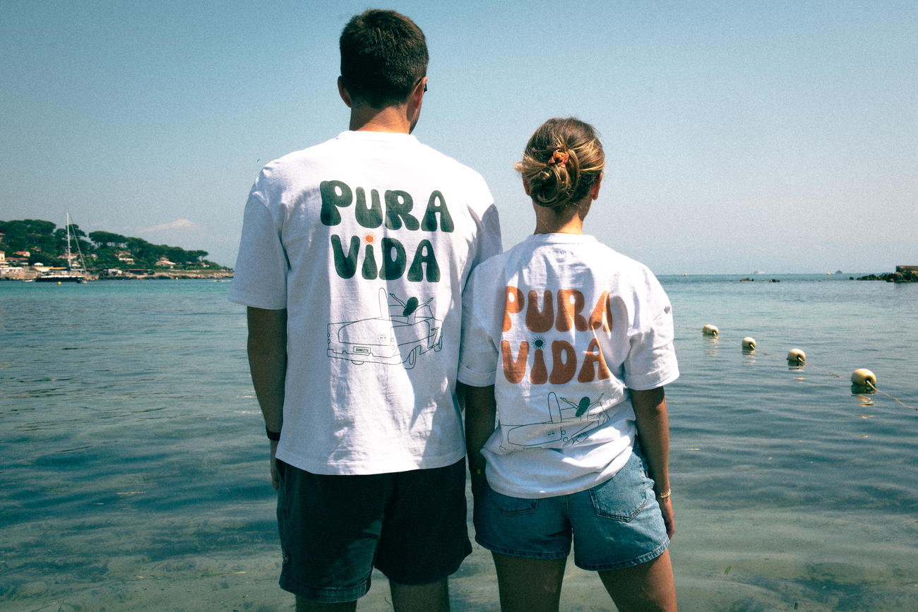 Image back T-shirt oversize ~ Pura vida orange