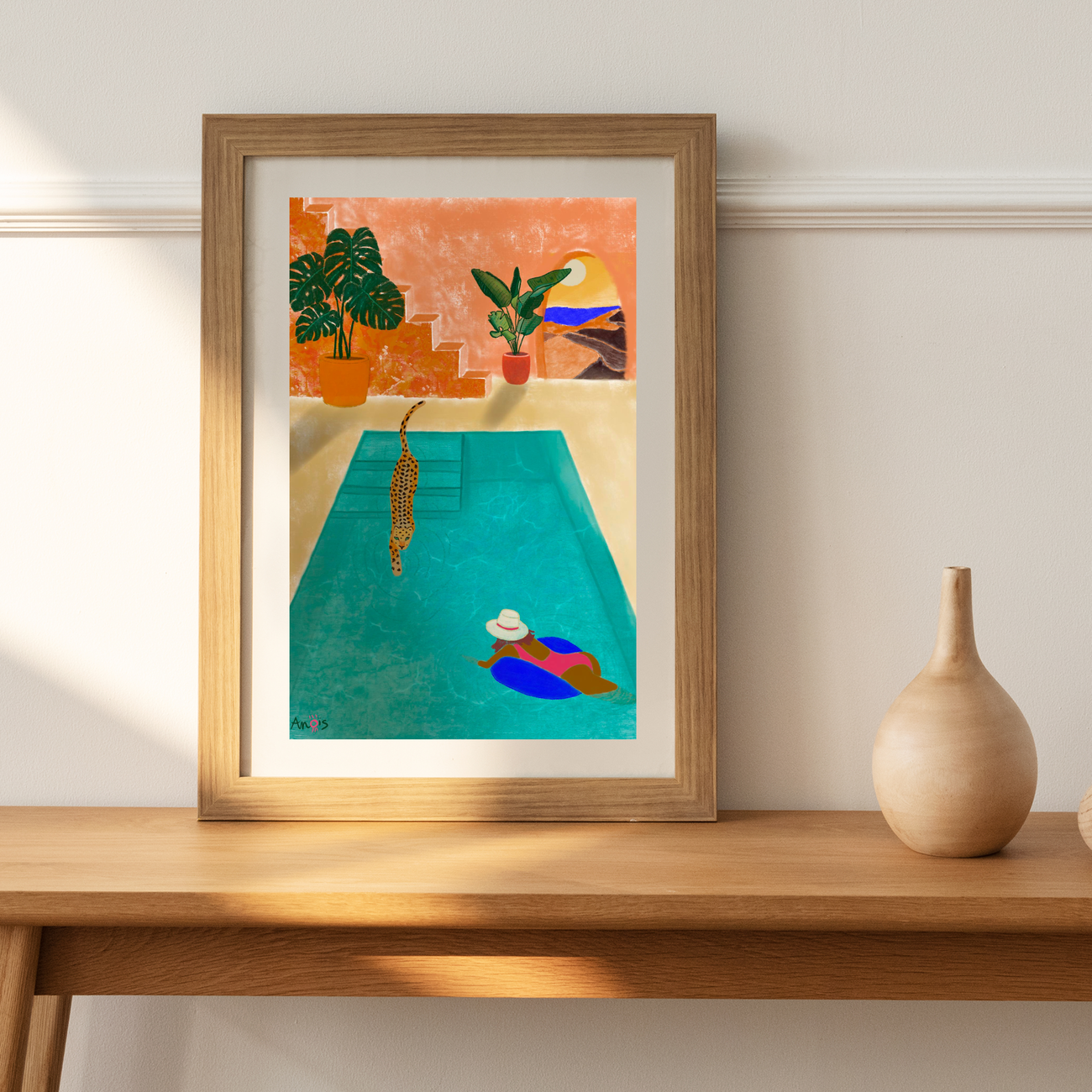 Image back Poster ~ Tigre dans la piscine