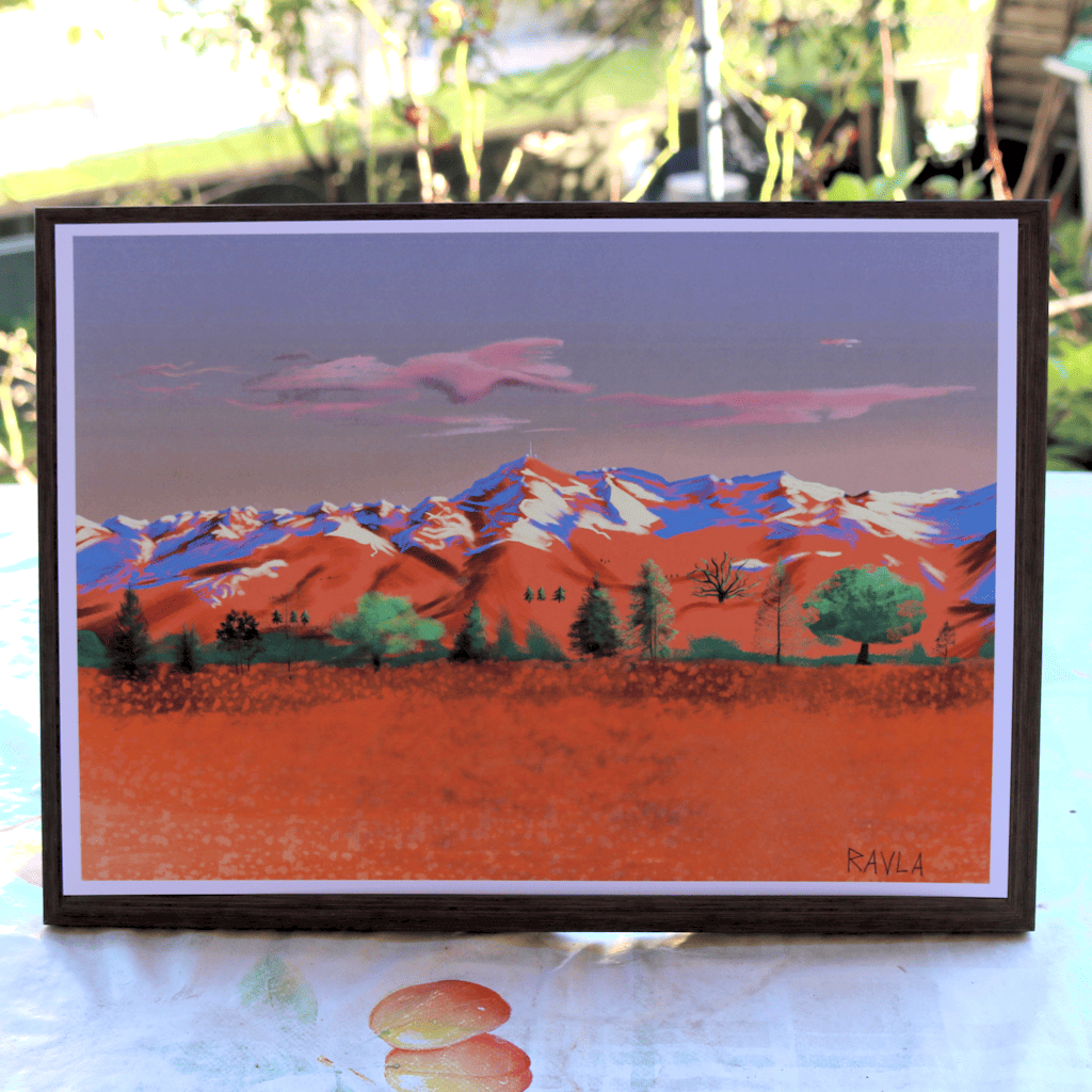 Image back Poster Pyrénées - Orange earth