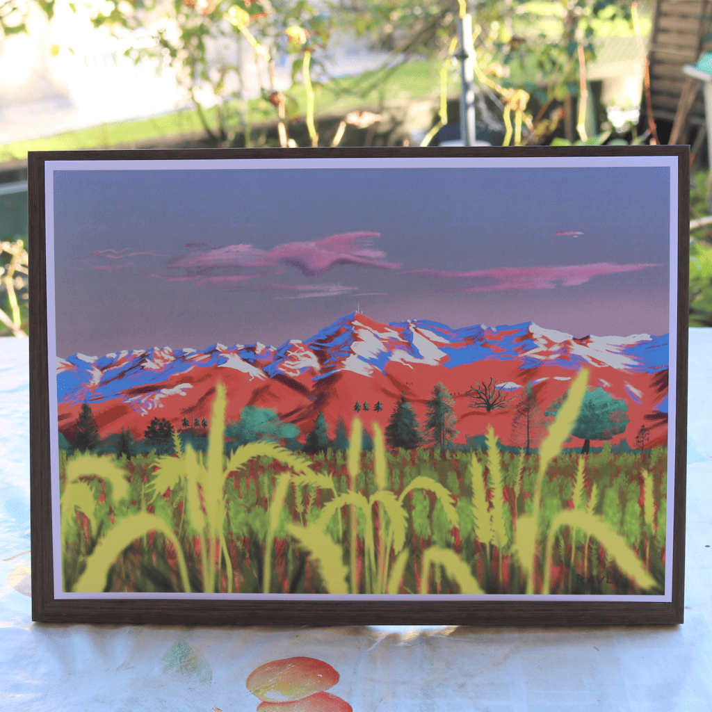 Image back Poster Pyrénées - Orange dawn