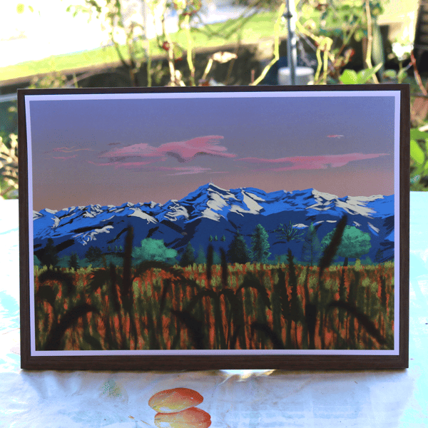 Image back Poster Pyrénées - Blue twilight