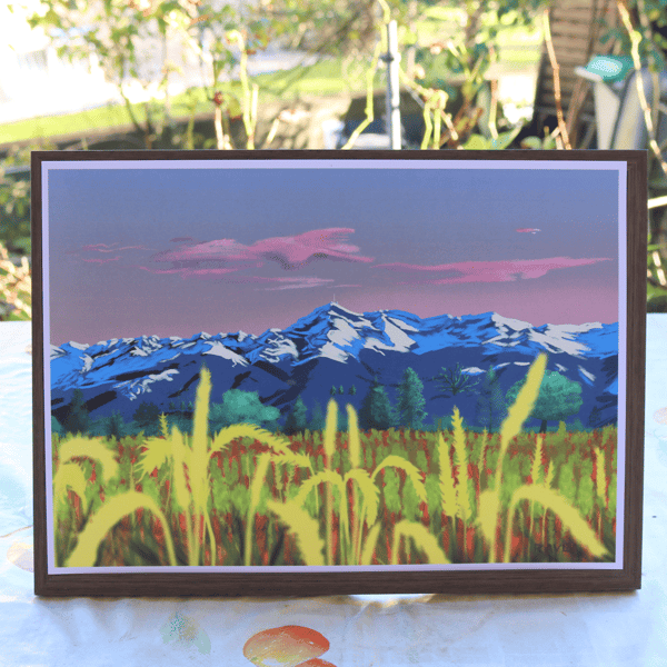 Image back Poster Pyrénées - Blue dawn