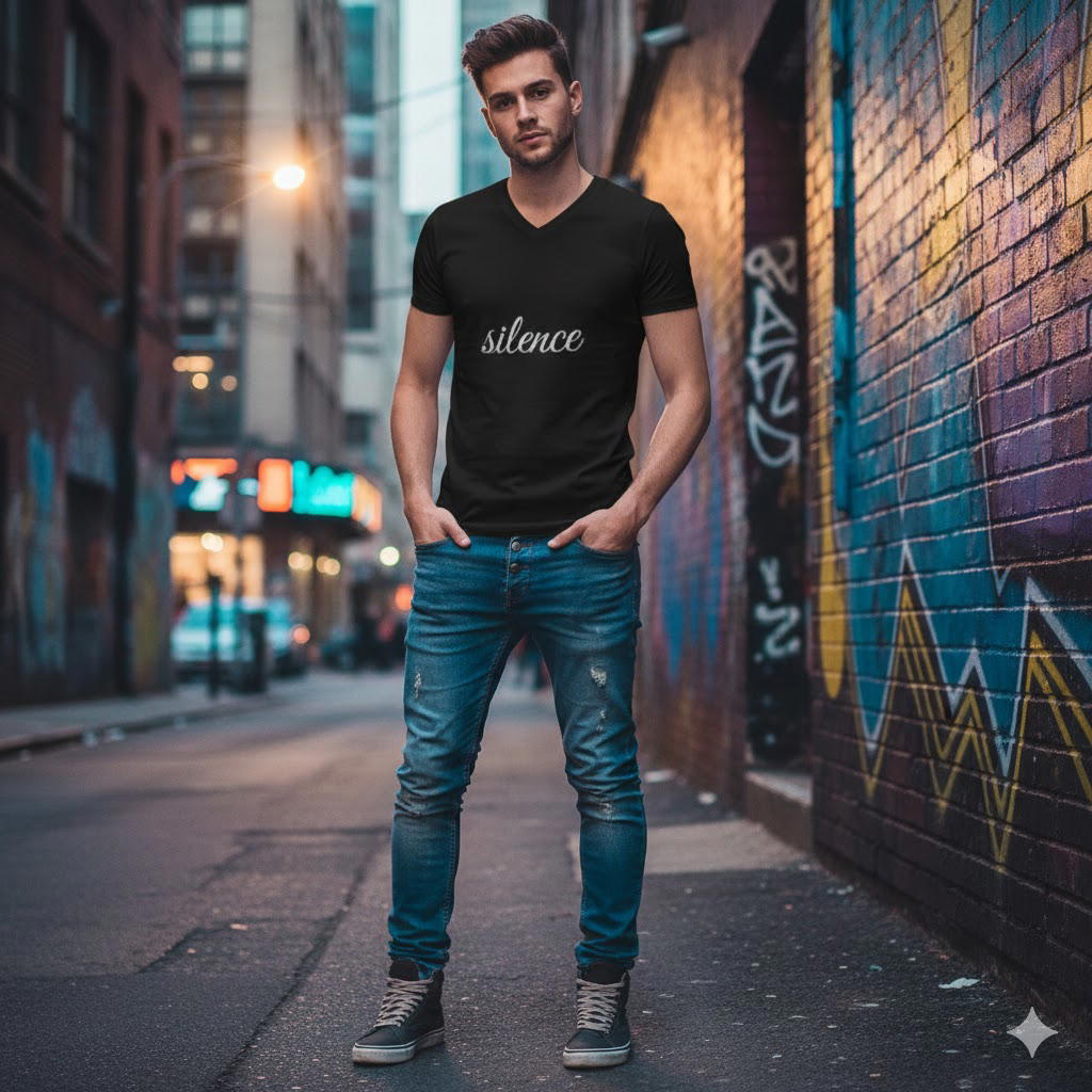 Image front T-shirt Homme Col V