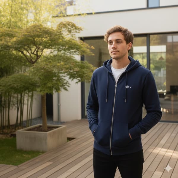 Image front sweat zippé à capuche