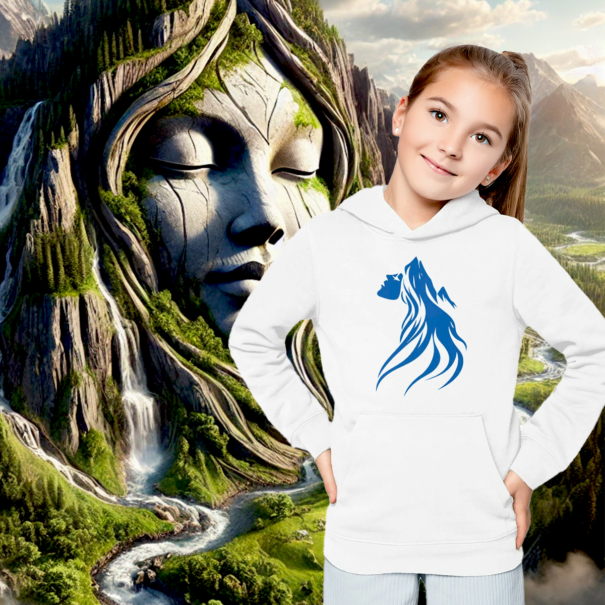 Image front Sweat à capuche Enfant La Gardienne des Montagnes